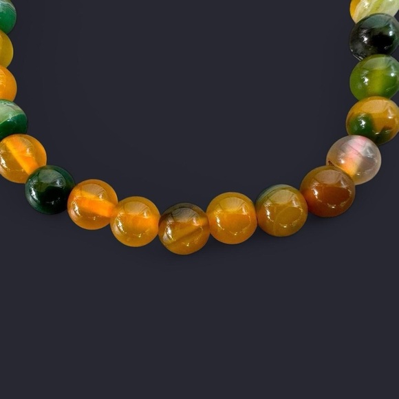 Striped Agate Gemstone Bead Bracelet 6mm - Picture 4 of 4